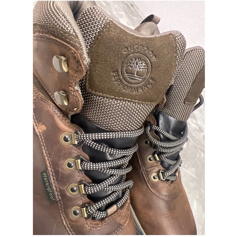 Timberland White Ledge Mid Waterproof Hiking Boots‎ Dk Brown Leather Mens 10.5